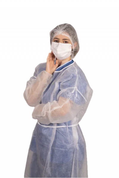 AVENTAL DESC M LONGA PUNHO ELAST. VIÉS E CINTO OVERLC. COR BRANCA PP 50GR TAM. 140*120
